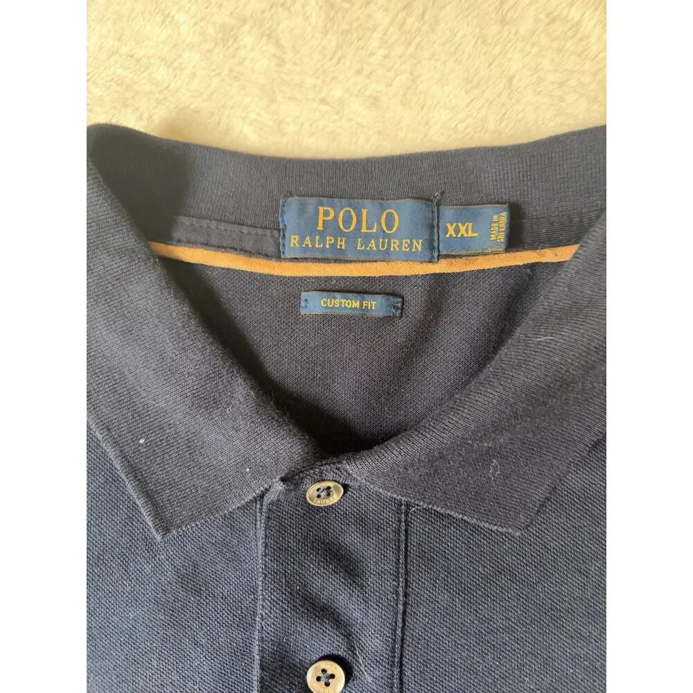 Polo Ralph Lauren Size XXL Custom Fit Blue Polo Shirt Crest